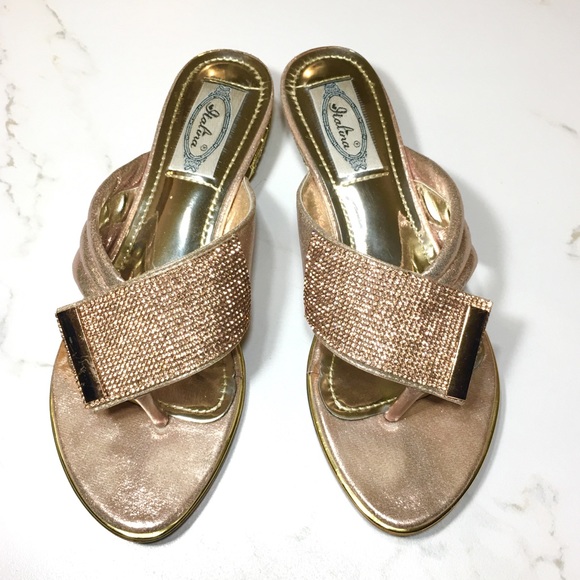 rose gold diamond sandals